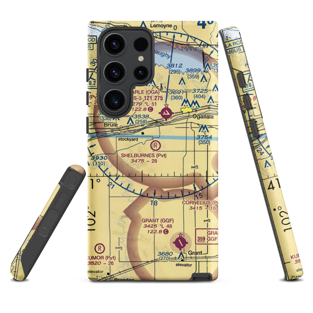 Shelburnes Airport (35NE) VFR Sectional Samsung Phone Case Samsung Galaxy S23 Ultra model shown