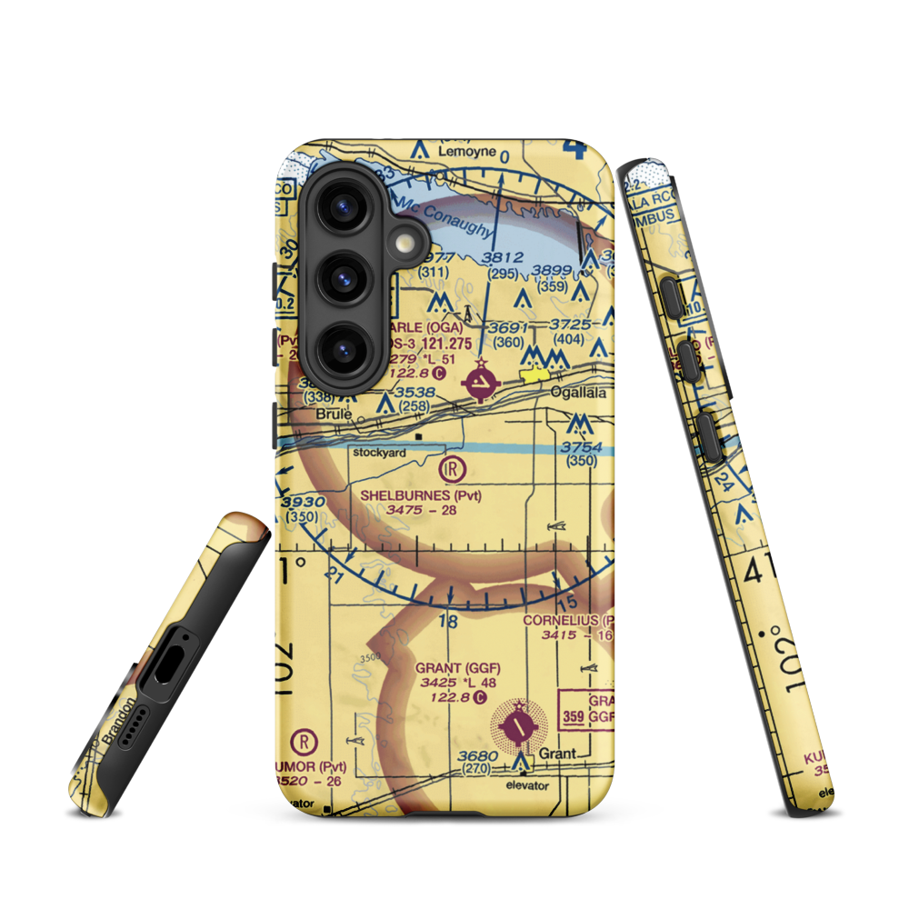 Shelburnes Airport (35NE) VFR Sectional Samsung Phone Case Samsung Galaxy S24 model shown