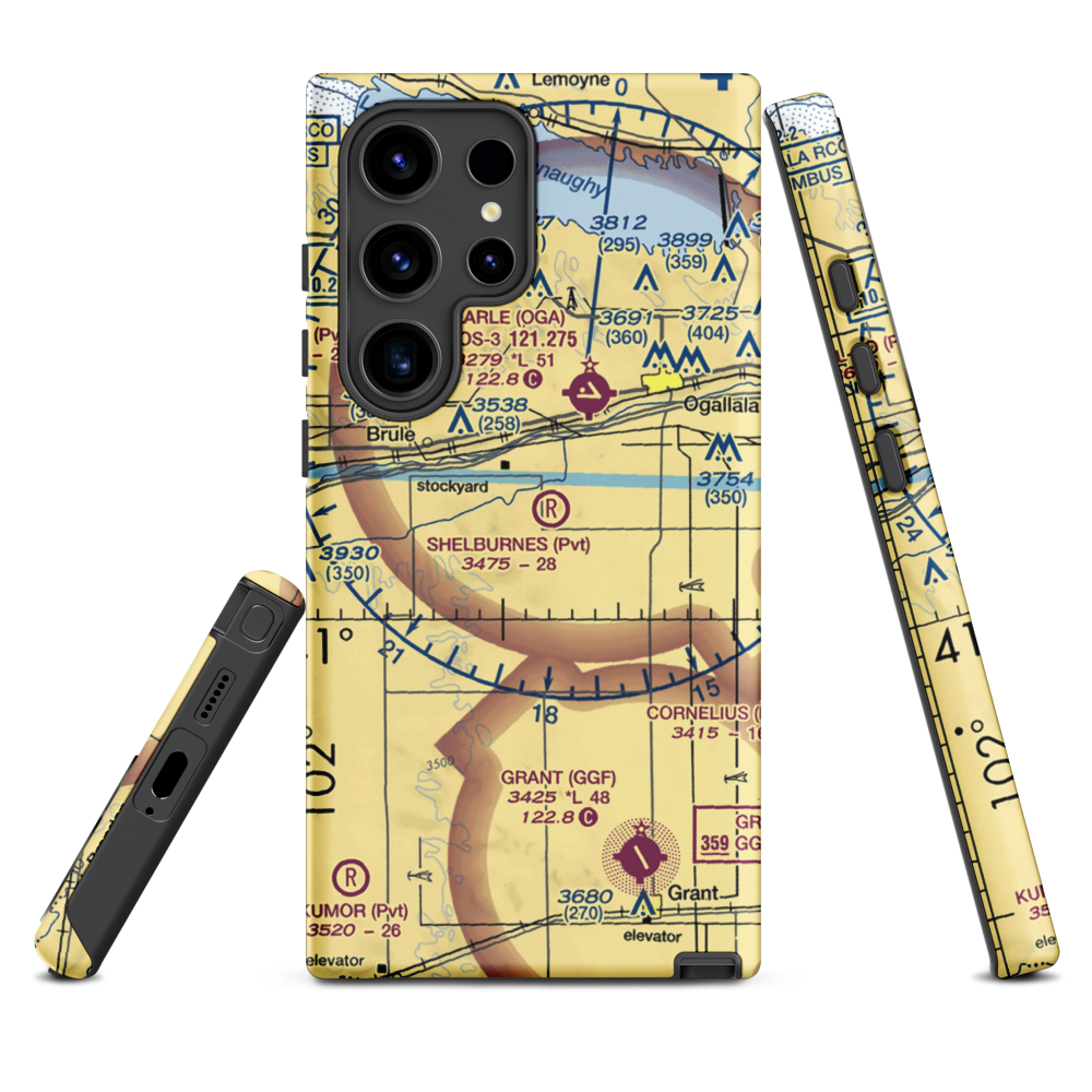 Shelburnes Airport (35NE) VFR Sectional Samsung Phone Case Samsung Galaxy S24 Ultra model shown