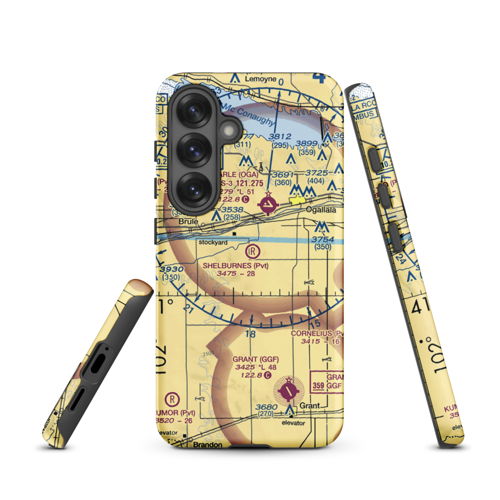 Shelburnes Airport (35NE) VFR Sectional Samsung Phone Case Samsung Galaxy S25 model shown