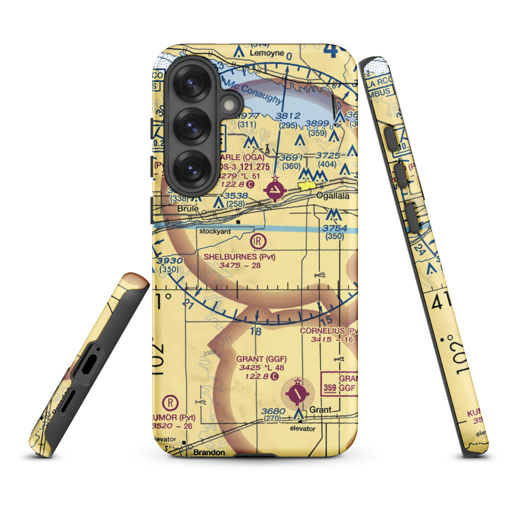 Shelburnes Airport (35NE) VFR Sectional Samsung Phone Case Samsung Galaxy S25 Plus model shown