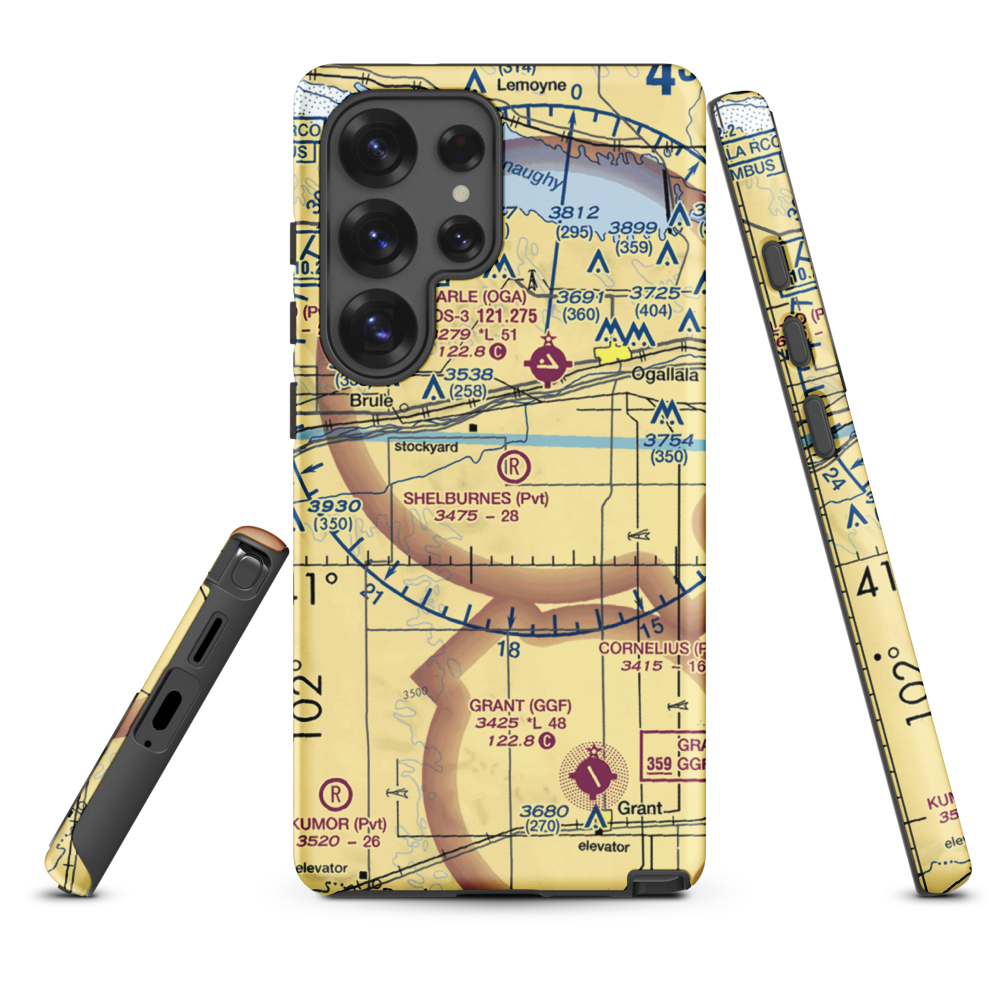 Shelburnes Airport (35NE) VFR Sectional Samsung Phone Case Samsung Galaxy S25 Ultra model shown