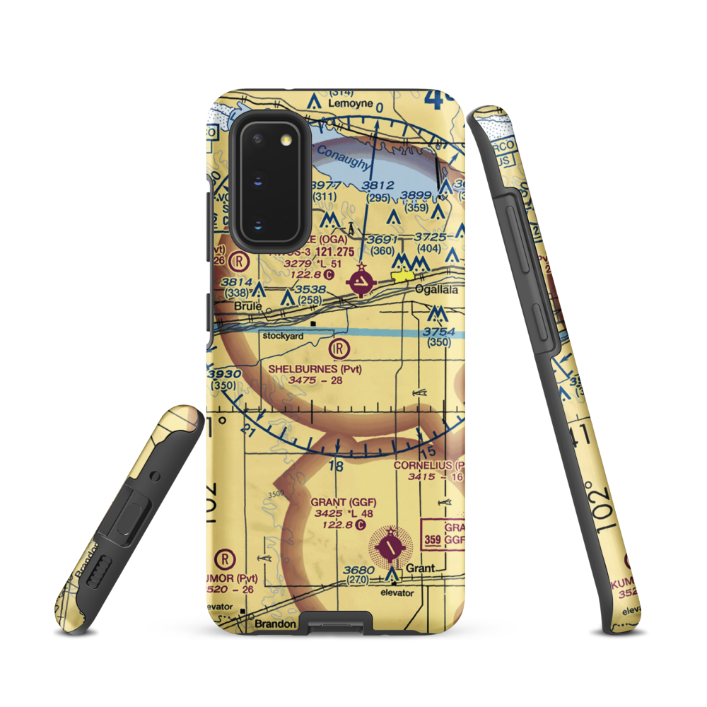 Shelburnes Airport (35NE) VFR Sectional Samsung Phone Case Samsung Galaxy S20 model shown