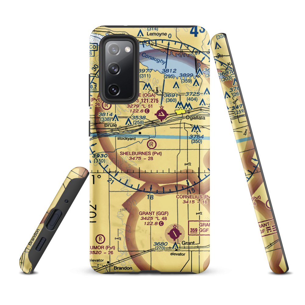 Shelburnes Airport (35NE) VFR Sectional Samsung Phone Case Samsung Galaxy S20 FE model shown