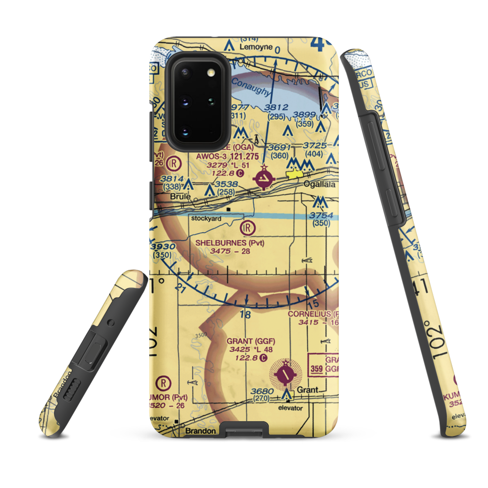 Shelburnes Airport (35NE) VFR Sectional Samsung Phone Case Samsung Galaxy S20 Plus model shown