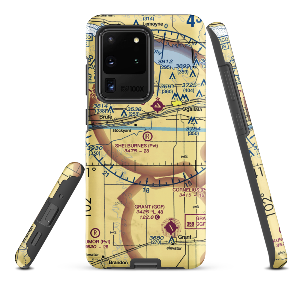 Shelburnes Airport (35NE) VFR Sectional Samsung Phone Case Samsung Galaxy S20 Ultra model shown