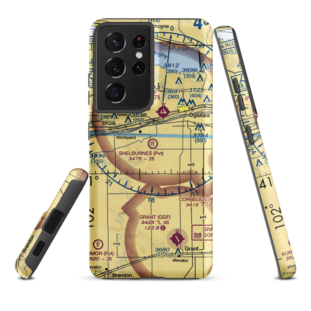 Shelburnes Airport (35NE) VFR Sectional Samsung Phone Case Samsung Galaxy S21 Ultra model shown
