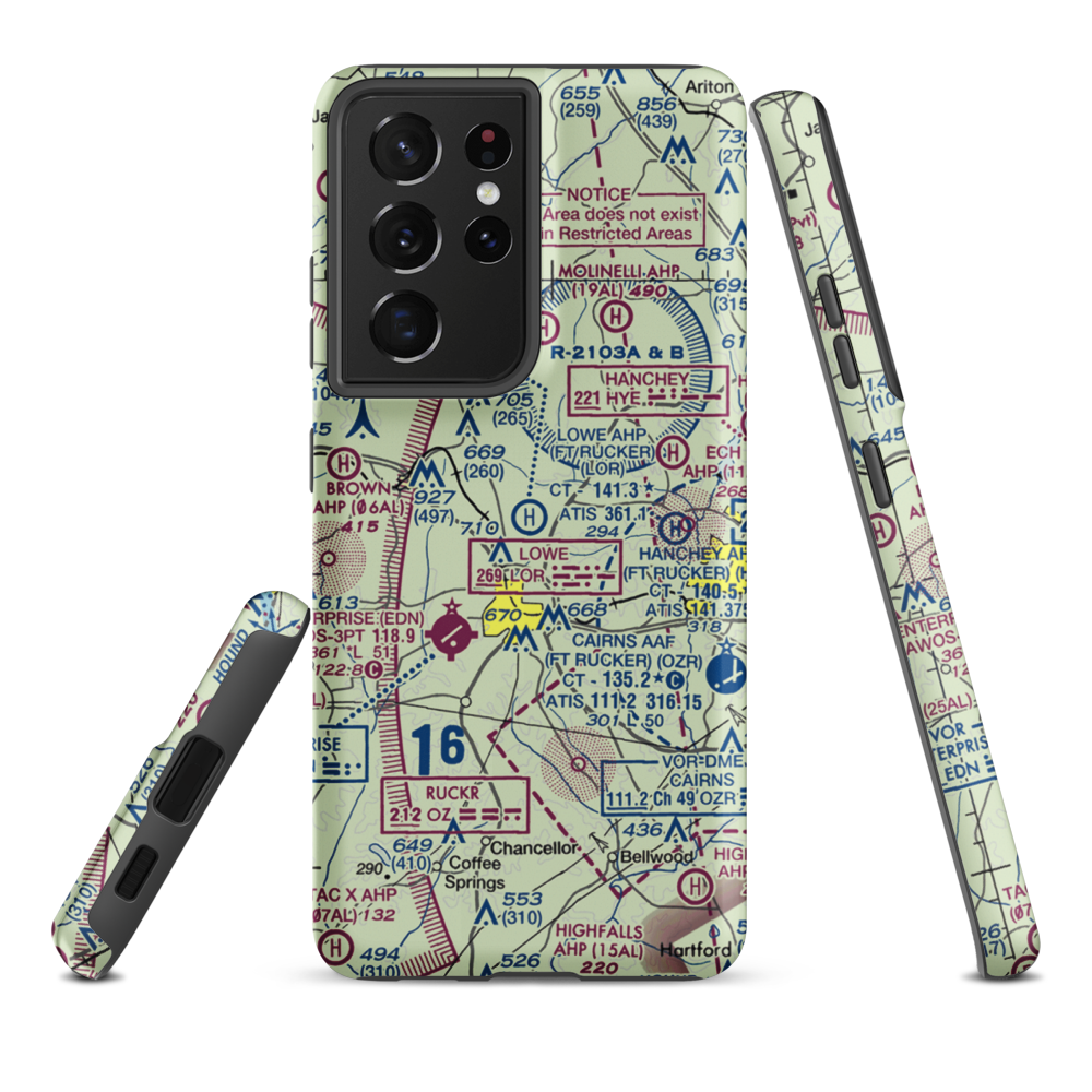 Shell Army Heliport (SXS) VFR Sectional Samsung Phone Case Samsung Galaxy S21 Ultra model shown