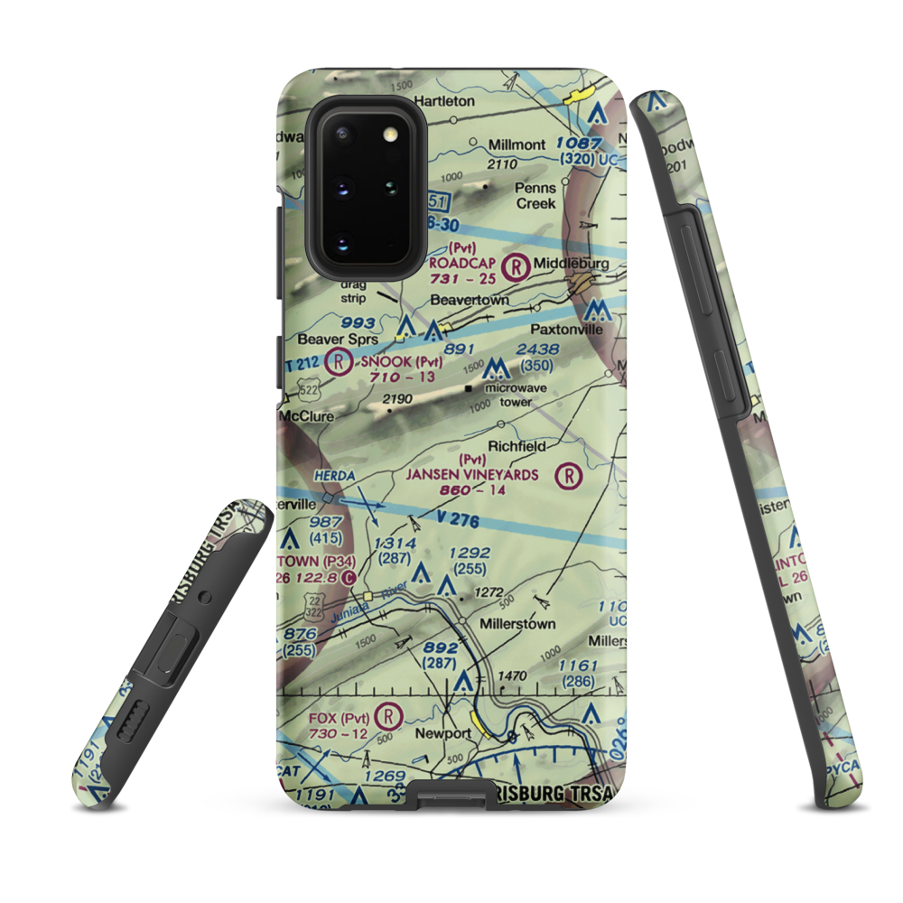 Shelley Private Airport (27PN) VFR Sectional Samsung Phone Case Samsung Galaxy S20 Plus model shown