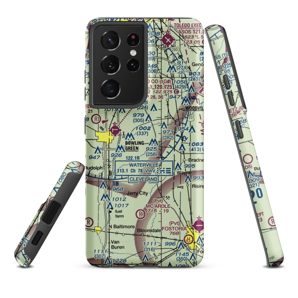 Shelton Airport (6OH6) VFR Sectional Samsung Phone Case Samsung Galaxy S21 Ultra model shown