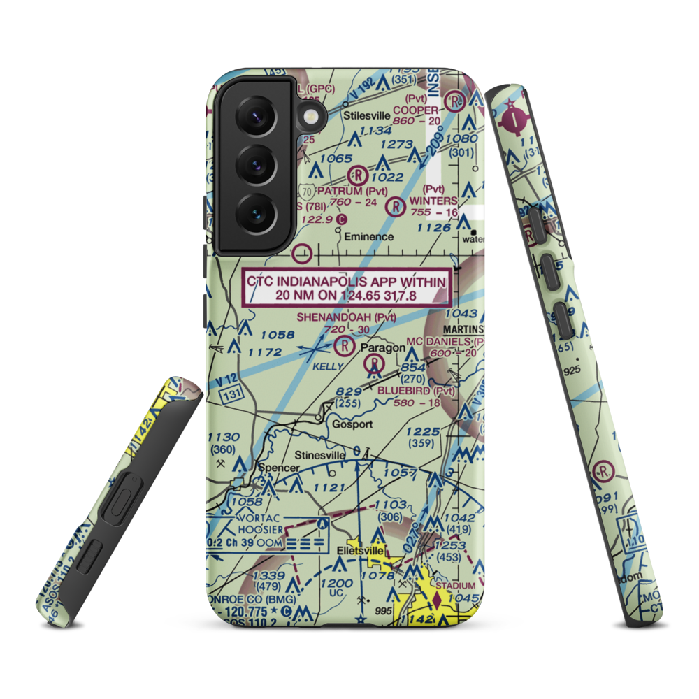 Shenandoah Flying Field (3II1) VFR Sectional Samsung Phone Case Samsung Galaxy S22 Plus model shown