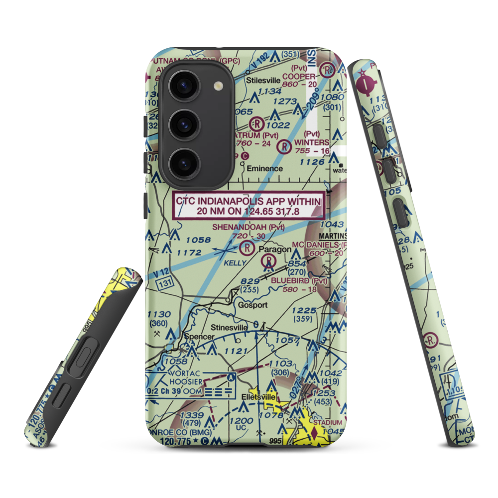 Shenandoah Flying Field (3II1) VFR Sectional Samsung Phone Case Samsung Galaxy S23 Plus model shown