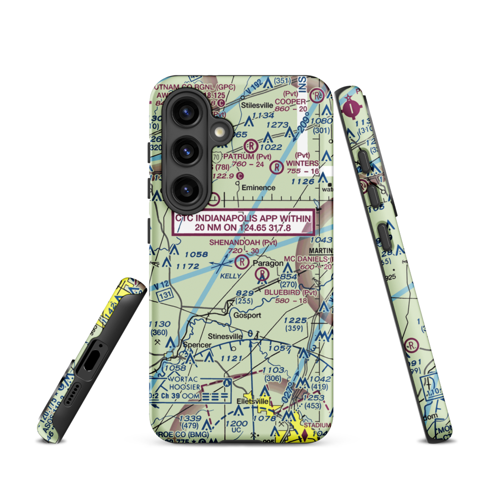 Shenandoah Flying Field (3II1) VFR Sectional Samsung Phone Case Samsung Galaxy S24 model shown