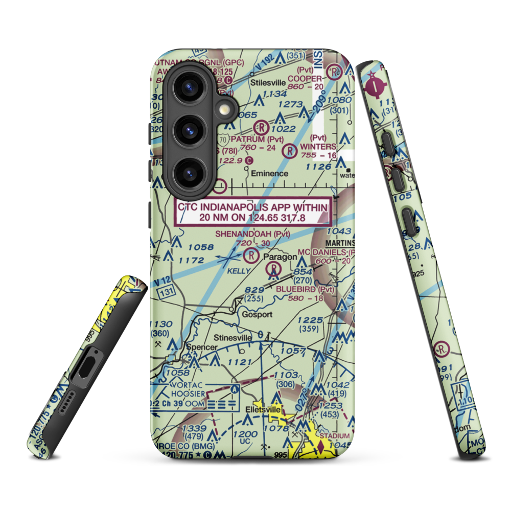 Shenandoah Flying Field (3II1) VFR Sectional Samsung Phone Case Samsung Galaxy S24 Plus model shown