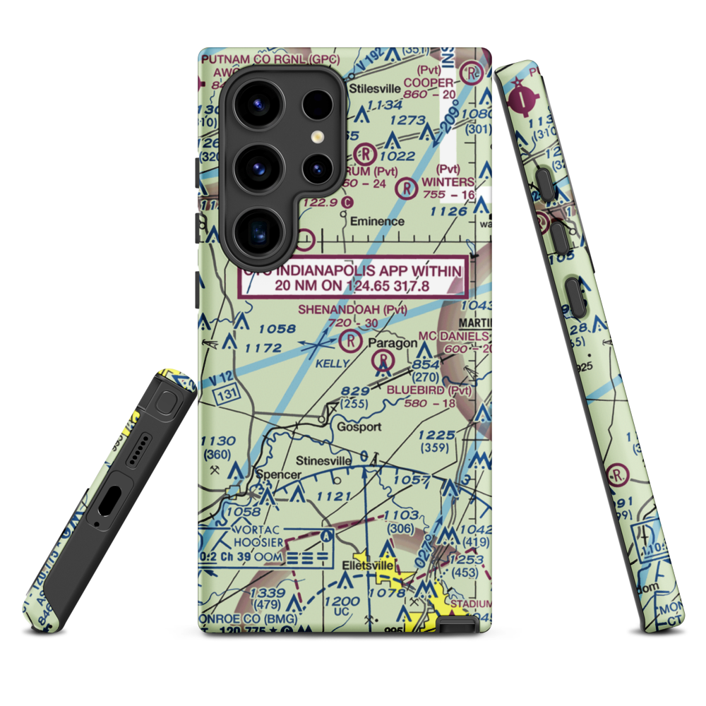 Shenandoah Flying Field (3II1) VFR Sectional Samsung Phone Case Samsung Galaxy S24 Ultra model shown