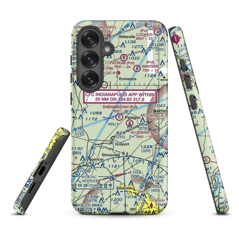 Shenandoah Flying Field (3II1) VFR Sectional Samsung Phone Case Samsung Galaxy S25 Plus model shown