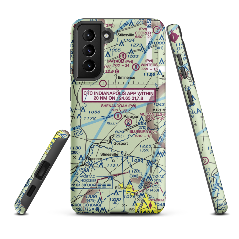 Shenandoah Flying Field (3II1) VFR Sectional Samsung Phone Case Samsung Galaxy S21 FE model shown