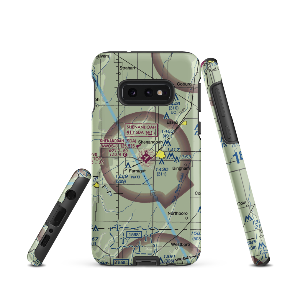 Shenandoah Municipal Airport (SDA) VFR Sectional Samsung Phone Case Samsung Galaxy S10 Plus model shown