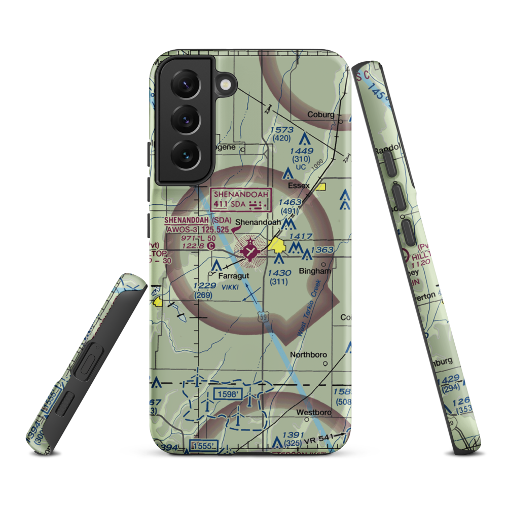 Shenandoah Municipal Airport (SDA) VFR Sectional Samsung Phone Case Samsung Galaxy S22 Plus model shown