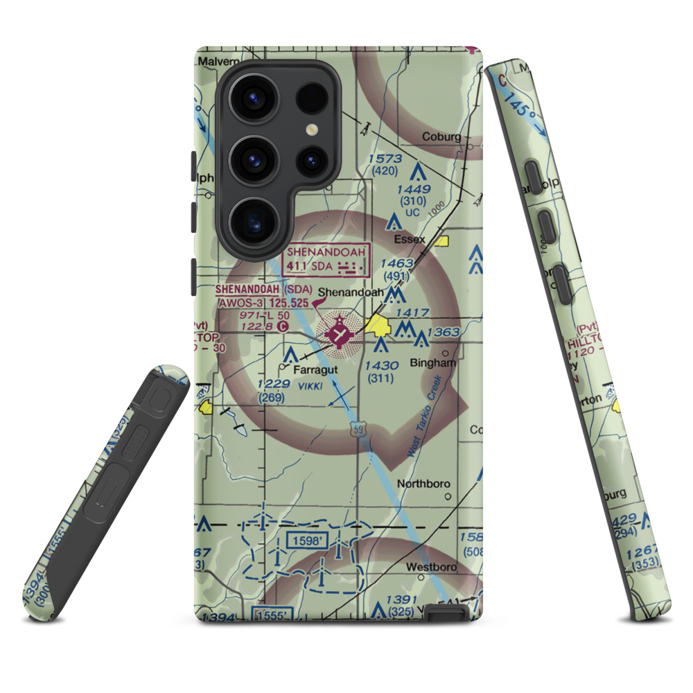 Shenandoah Municipal Airport (SDA) VFR Sectional Samsung Phone Case Samsung Galaxy S23 Ultra model shown