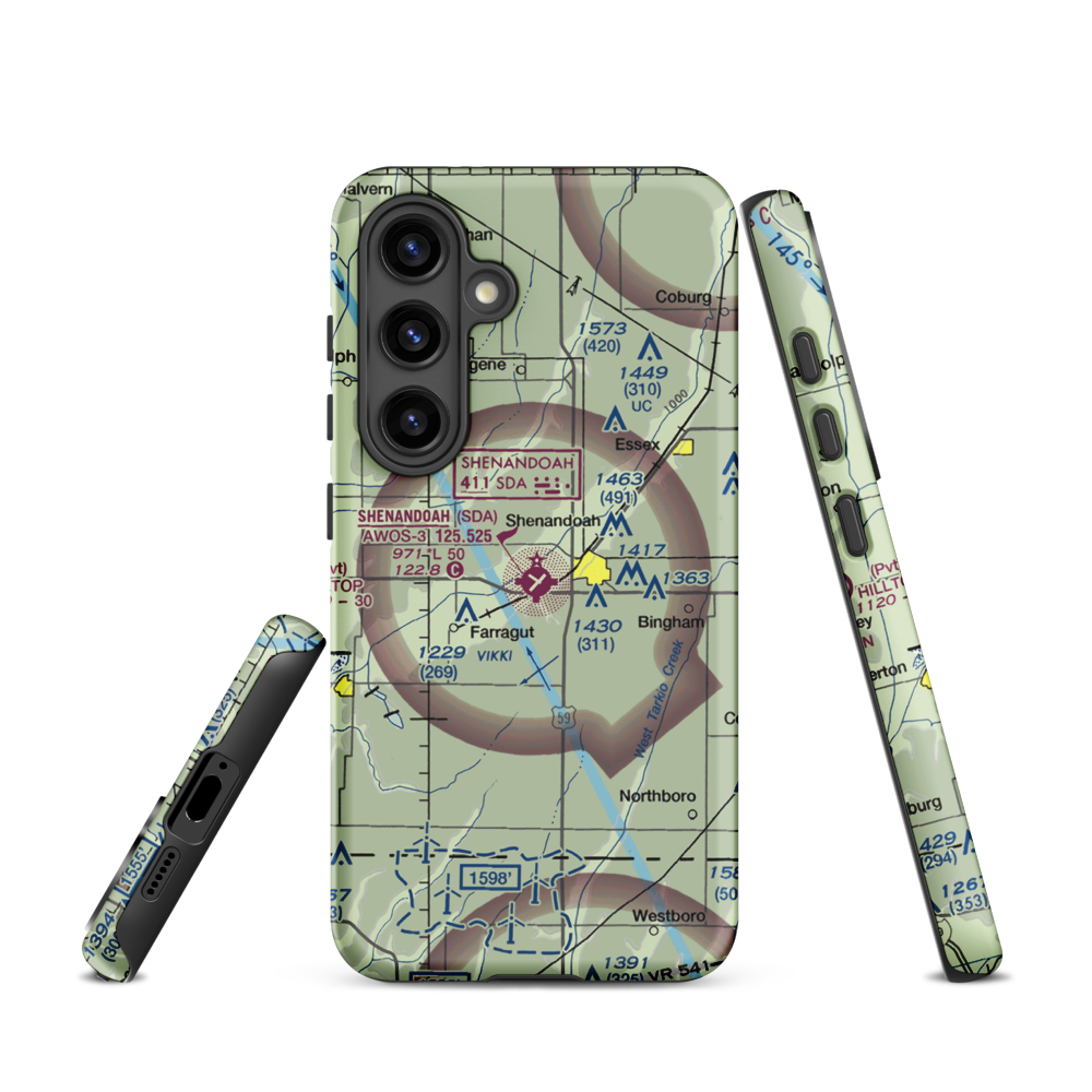 Shenandoah Municipal Airport (SDA) VFR Sectional Samsung Phone Case Samsung Galaxy S24 model shown