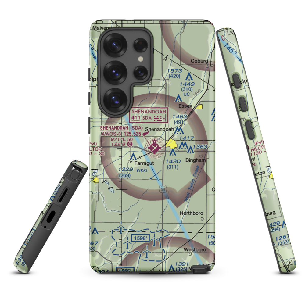 Shenandoah Municipal Airport (SDA) VFR Sectional Samsung Phone Case Samsung Galaxy S25 Ultra model shown