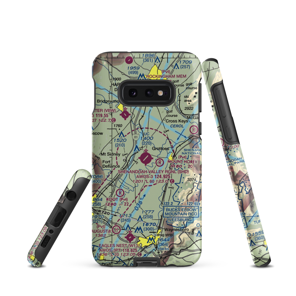Shenandoah Valley Regional Airport (SHD) VFR Sectional Samsung Phone Case Samsung Galaxy S10e model shown
