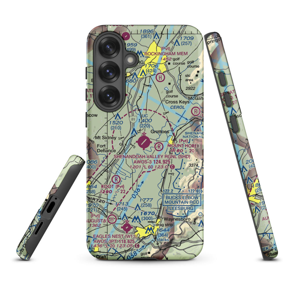 Shenandoah Valley Regional Airport (SHD) VFR Sectional Samsung Phone Case Samsung Galaxy S25 Plus model shown