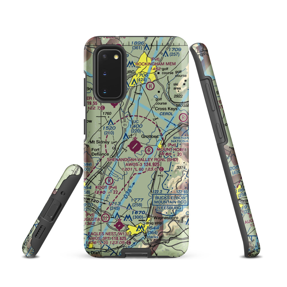 Shenandoah Valley Regional Airport (SHD) VFR Sectional Samsung Phone Case Samsung Galaxy S20 model shown
