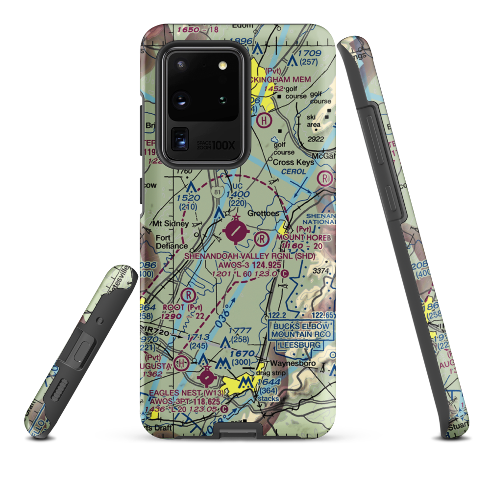 Shenandoah Valley Regional Airport (SHD) VFR Sectional Samsung Phone Case Samsung Galaxy S20 Ultra model shown