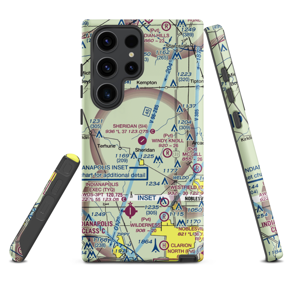 Sheridan Airport (5I4) VFR Sectional Samsung Phone Case Samsung Galaxy S23 Ultra model shown