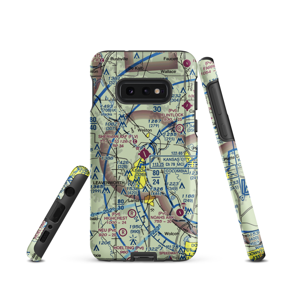 Sherman Army Air Field (FLV) VFR Sectional Samsung Phone Case Samsung Galaxy S10 Plus model shown