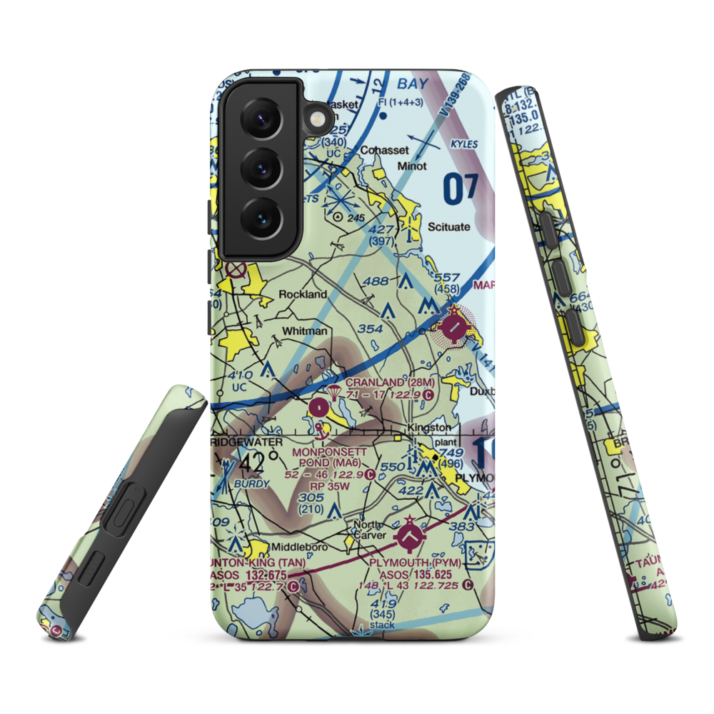 Sherman-Private Airport (MA63) VFR Sectional Samsung Phone Case Samsung Galaxy S22 Plus model shown