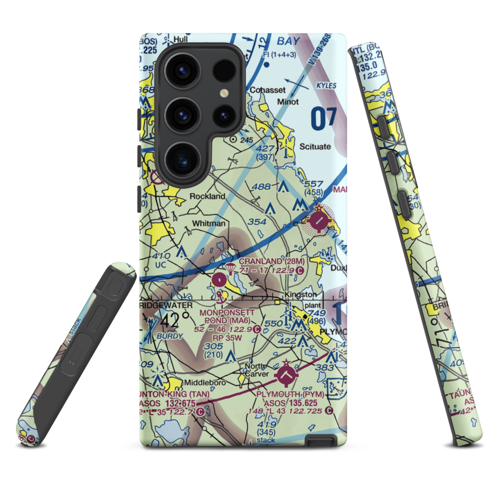 Sherman-Private Airport (MA63) VFR Sectional Samsung Phone Case Samsung Galaxy S23 Ultra model shown