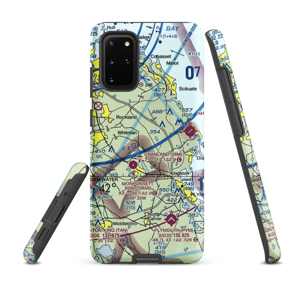 Sherman-Private Airport (MA63) VFR Sectional Samsung Phone Case Samsung Galaxy S20 Plus model shown