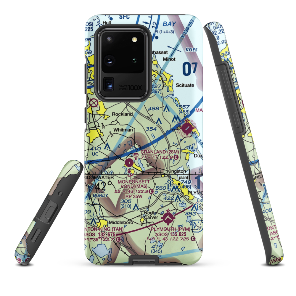 Sherman-Private Airport (MA63) VFR Sectional Samsung Phone Case Samsung Galaxy S20 Ultra model shown