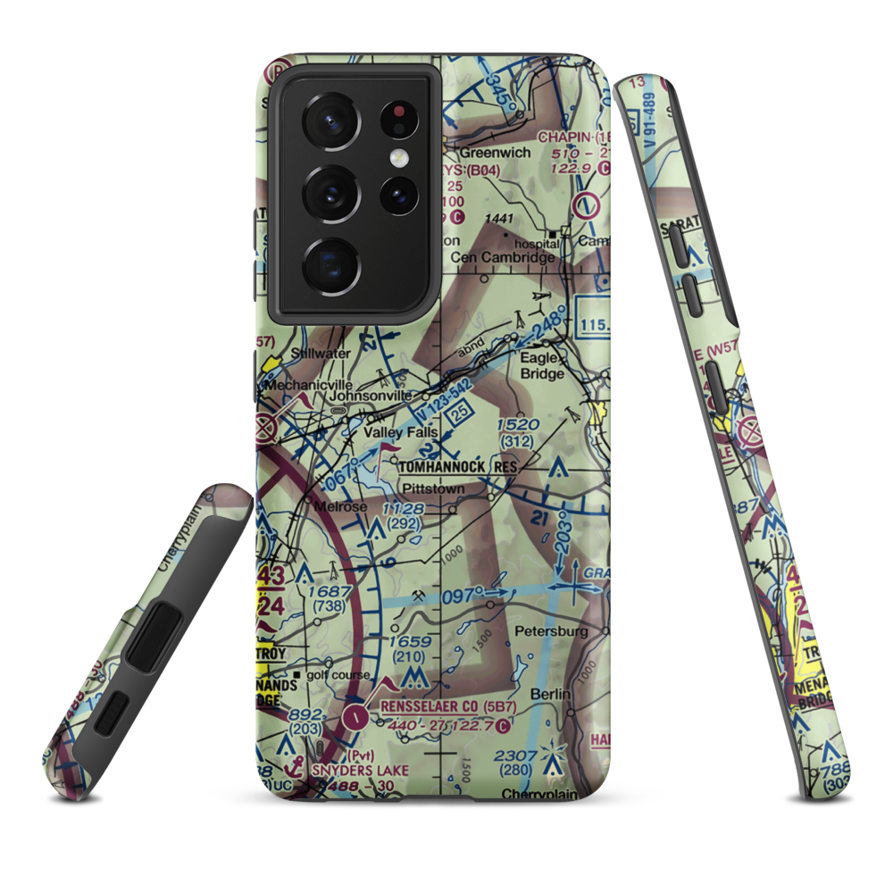 Sherwood Farm Airport (7NY6) VFR Sectional Samsung Phone Case Samsung Galaxy S21 Ultra model shown