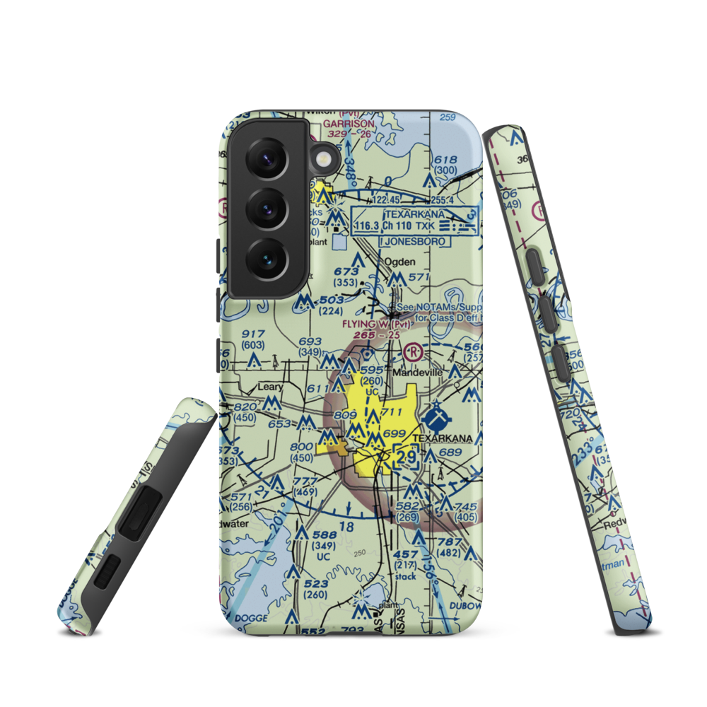 Shilling's Airport (21TX) VFR Sectional Samsung Phone Case Samsung Galaxy S22 model shown