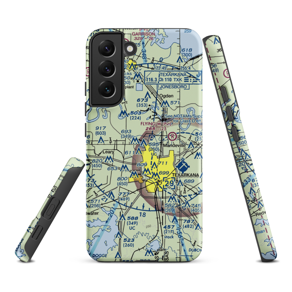 Shilling's Airport (21TX) VFR Sectional Samsung Phone Case Samsung Galaxy S22 Plus model shown