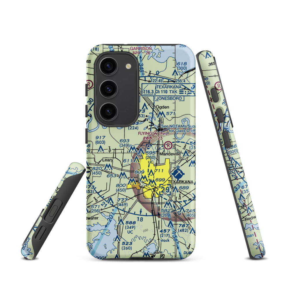 Shilling's Airport (21TX) VFR Sectional Samsung Phone Case Samsung Galaxy S23 model shown