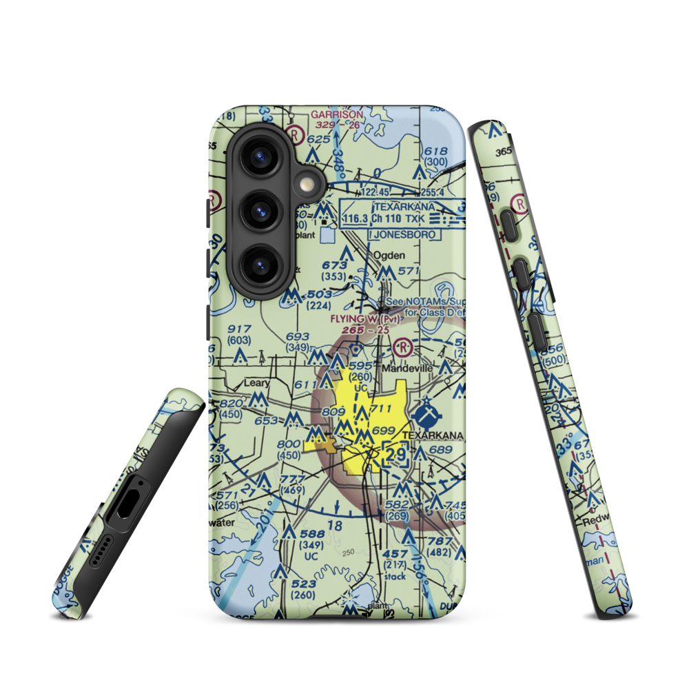 Shilling's Airport (21TX) VFR Sectional Samsung Phone Case Samsung Galaxy S24 model shown