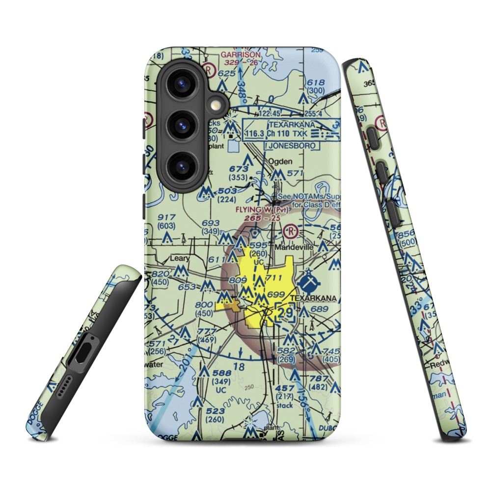 Shilling's Airport (21TX) VFR Sectional Samsung Phone Case Samsung Galaxy S24 Plus model shown