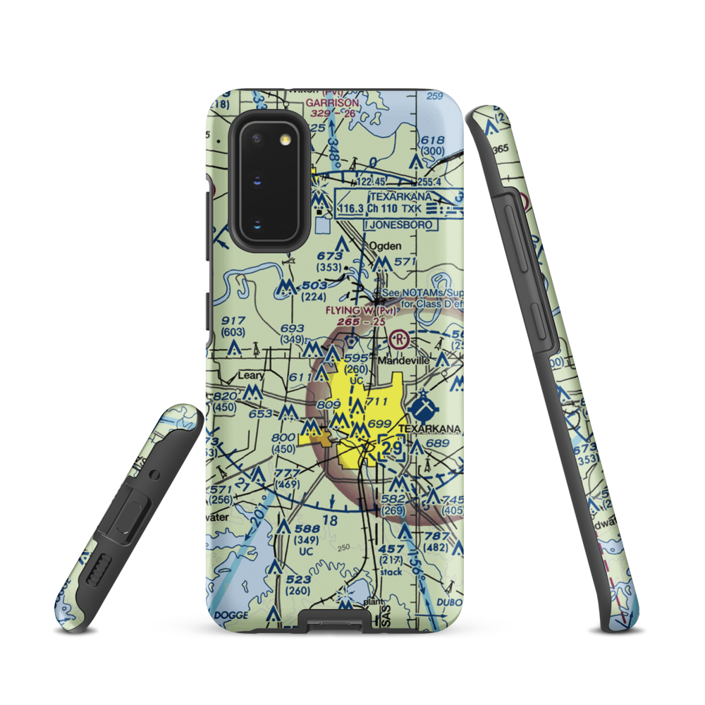 Shilling's Airport (21TX) VFR Sectional Samsung Phone Case Samsung Galaxy S20 model shown