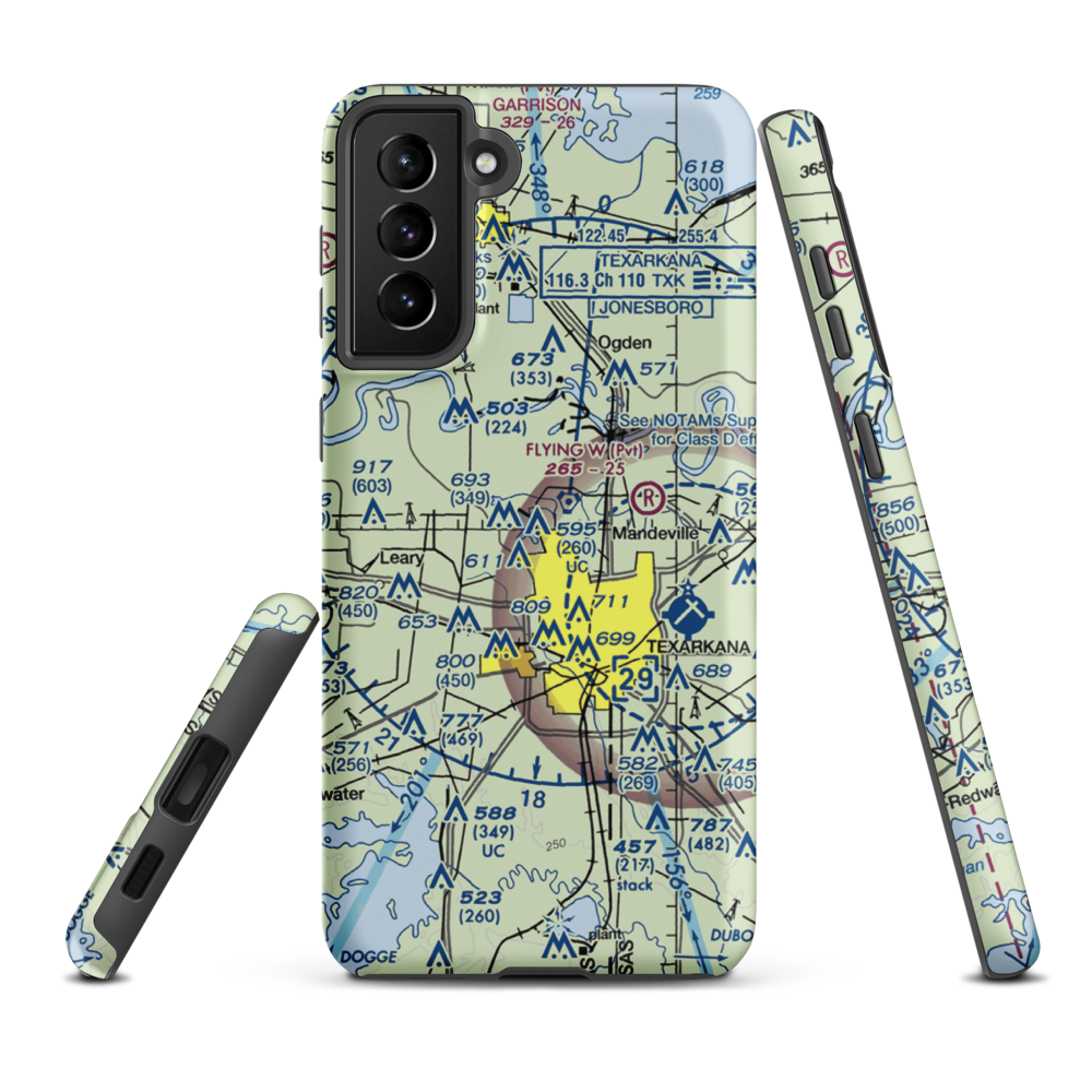 Shilling's Airport (21TX) VFR Sectional Samsung Phone Case Samsung Galaxy S21 FE model shown