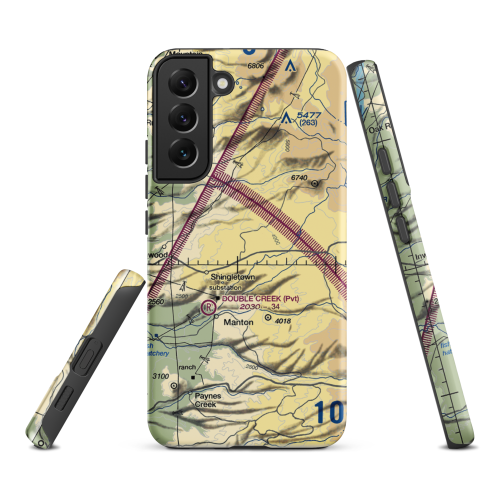 Shingletown Airport (0Q6) VFR Sectional Samsung Phone Case Samsung Galaxy S22 Plus model shown