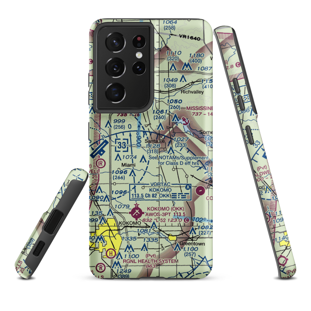 Shinn Bone Lane Airport (IN35) VFR Sectional Samsung Phone Case Samsung Galaxy S21 Ultra model shown