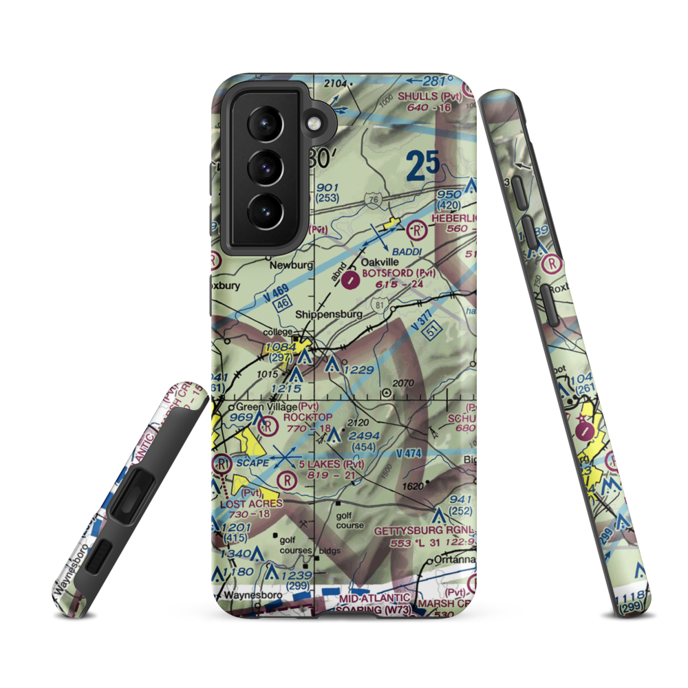 Shippensburg Airport (N42) VFR Sectional Samsung Phone Case Samsung Galaxy S21 Ultra model shown