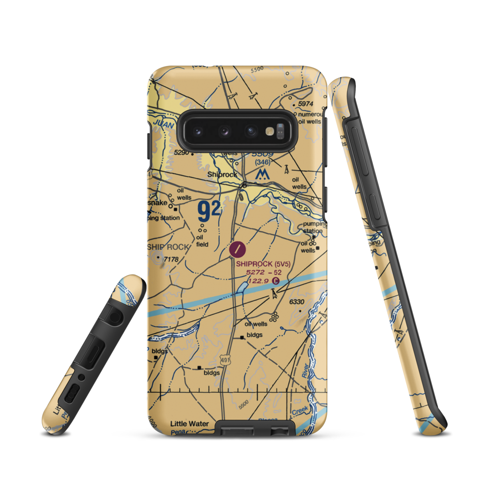 Shiprock Airstrip (5V5) VFR Sectional Samsung Phone Case Samsung Galaxy S10 model shown