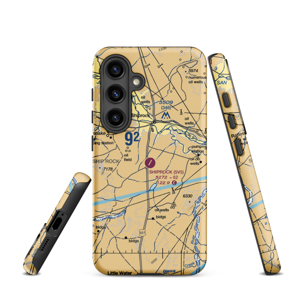 Shiprock Airstrip (5V5) VFR Sectional Samsung Phone Case Samsung Galaxy S24 model shown