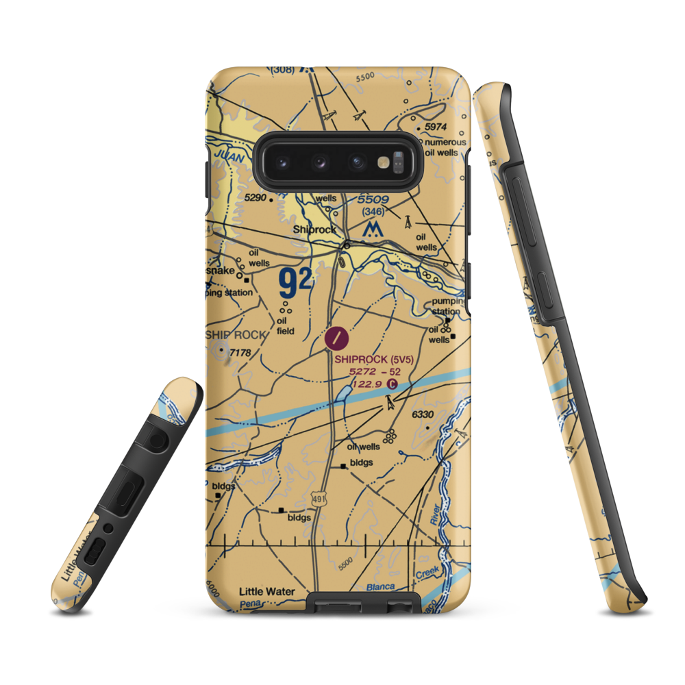 Shiprock Airstrip (5V5) VFR Sectional Samsung Phone Case Samsung Galaxy S10 Plus model shown